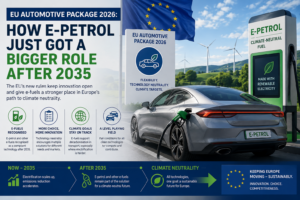The EU Automotive Package 2026: How E-Petrol Just Got a Bigger Role After 2035